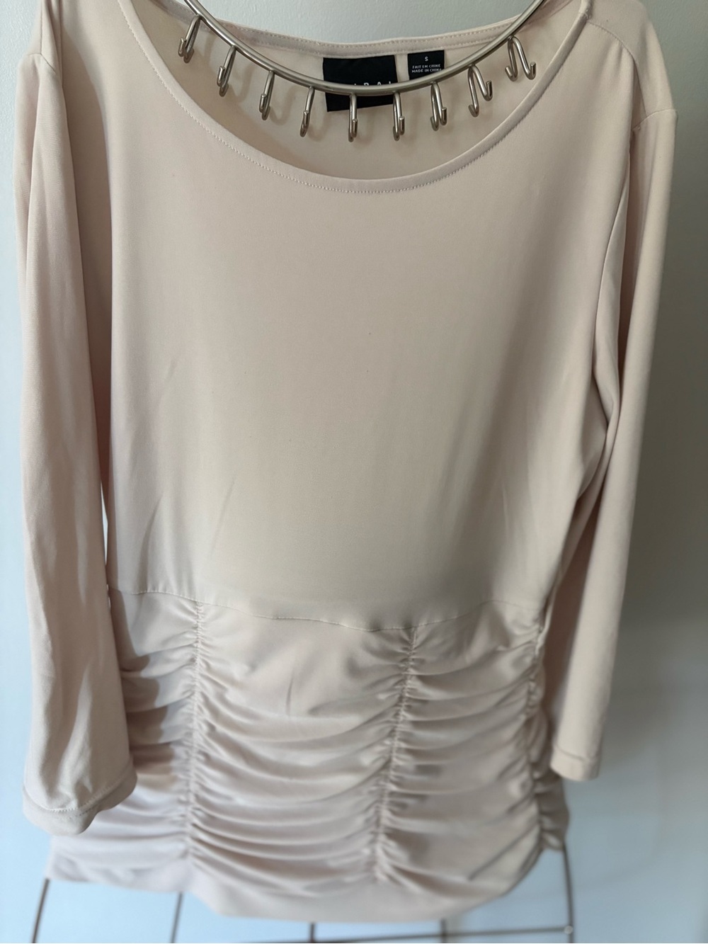 Tribal Blush Ruched 3/4 Sleeve Scoop Neck Top
